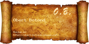 Obert Botond névjegykártya